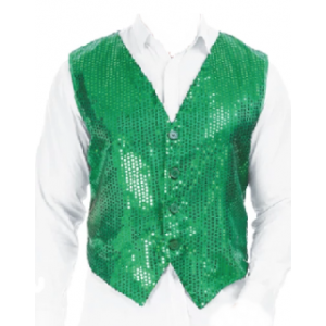 70s Costume Green Sequin Vest - Mens Disco Costumes